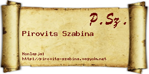 Pirovits Szabina névjegykártya